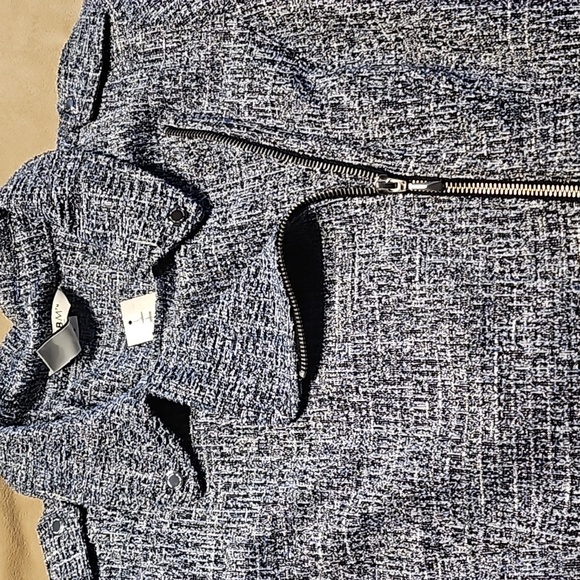 White House Black Market - NWT - Moto Style   Jacket - Size 14 - Blue Celeste - Picture 3 of 11